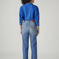 Women's Light Blue Ribcage Straight Fit High Rise Jeans - Back View