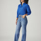 Women's Light Blue Ribcage Straight Fit High Rise Jeans - Side View