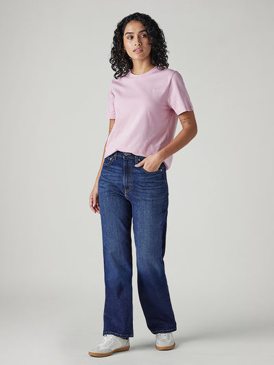 Women's Dark Blue Ribcage Straight Fit High Rise Jeans-image-41