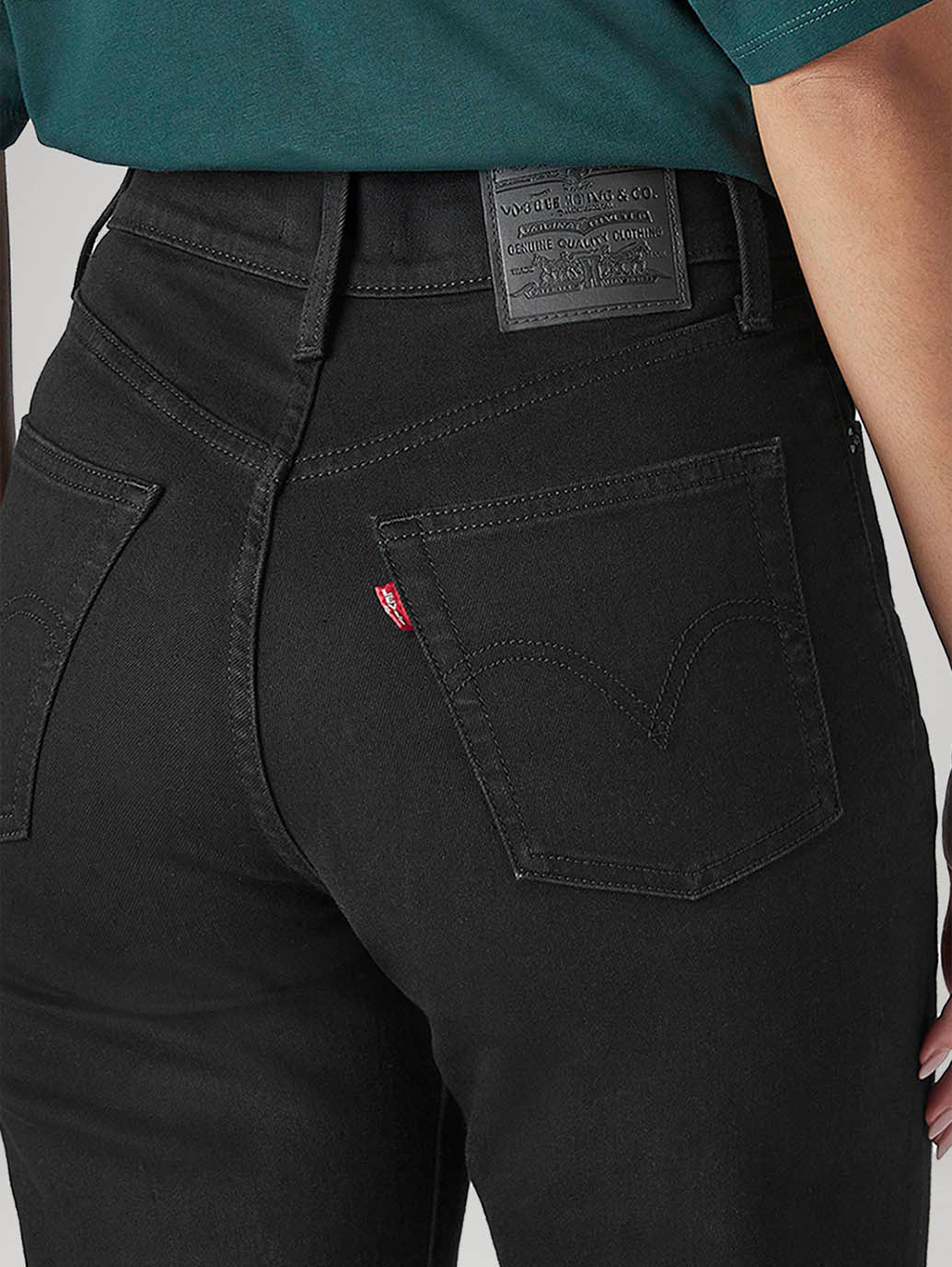 Women's Black Ribcage Straight Fit High Rise Jeans - 20 View