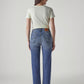Women's Blue Ribcage Straight High Rise Jeans - Back View