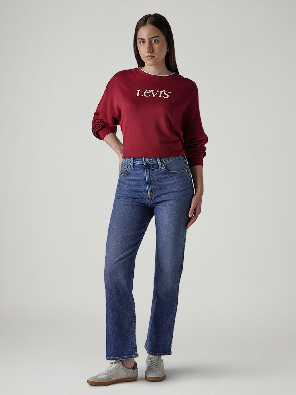 Women's Blue Ribcage Straight High Rise Jeans