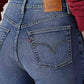 Women's Blue Ribcage Straight High Rise Jeans - Detail View