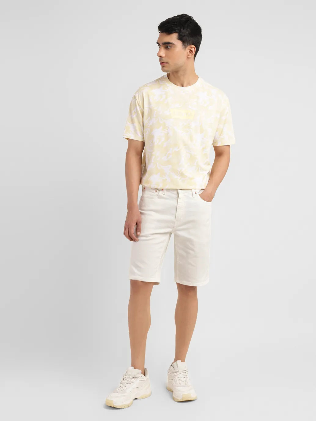 Men's White Regular Fit Shorts