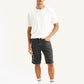 Men's Black Tapered Denim Shorts