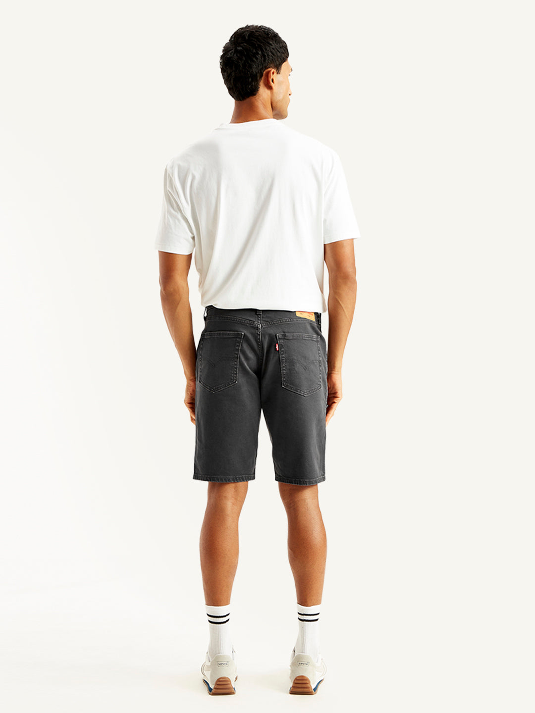 Men's Black Tapered Denim Shorts