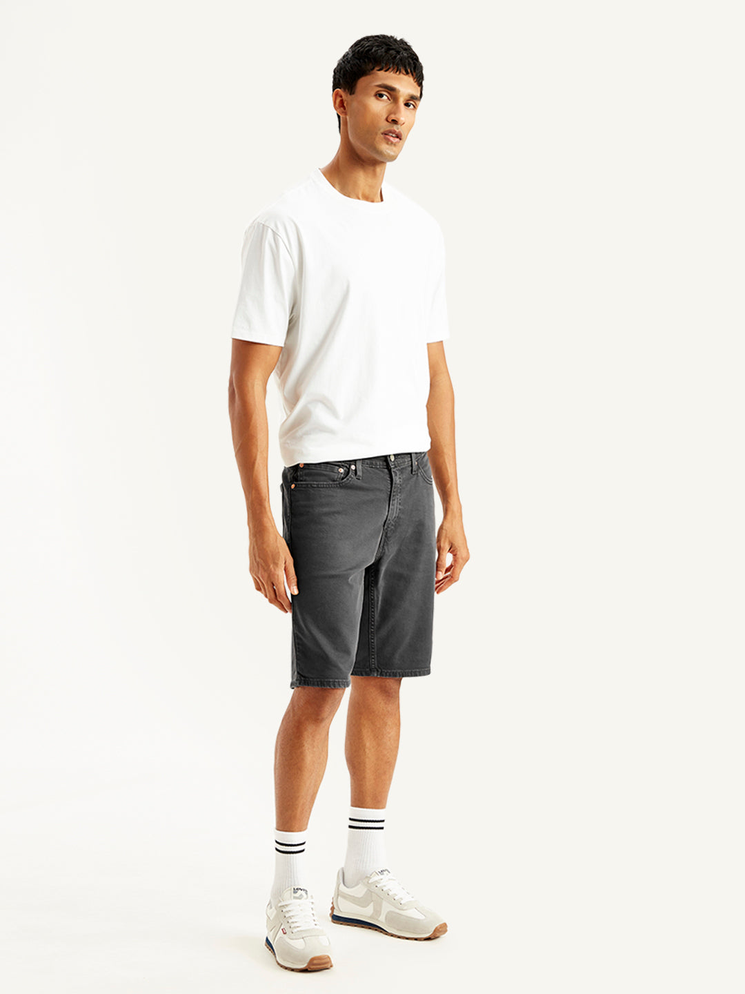 Men's Black Tapered Denim Shorts