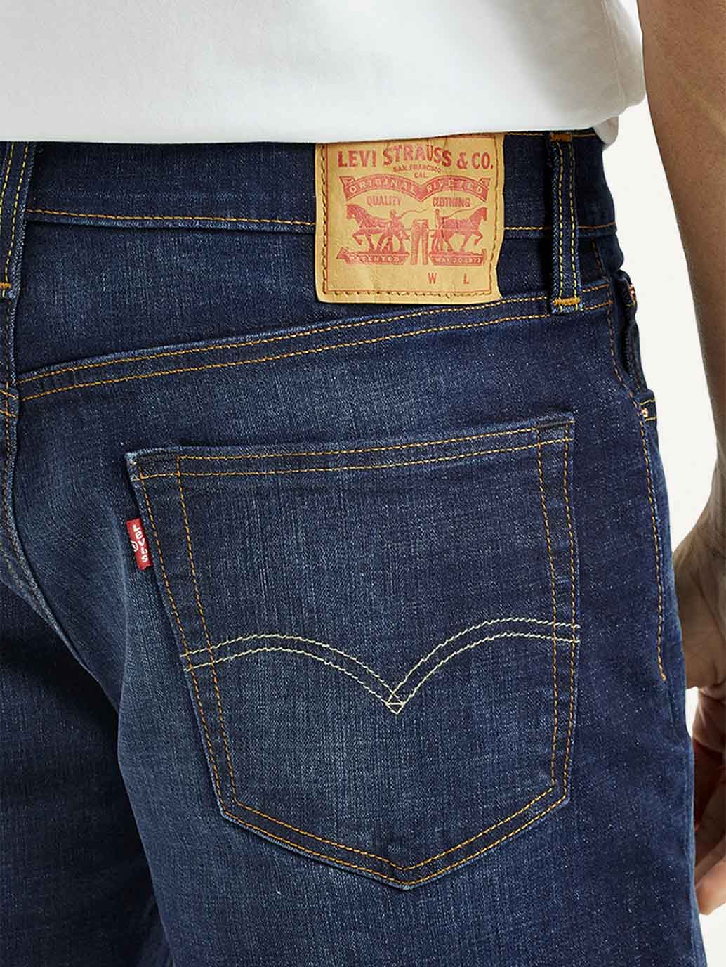 Men's 541 Mid Indigo Athletic Tapered Fit Mid Rise Shorts - Detail View