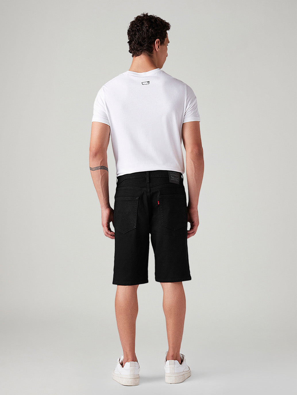 Men's 541 Black Athletic Tapered Fit Mid Rise Shorts - Back View