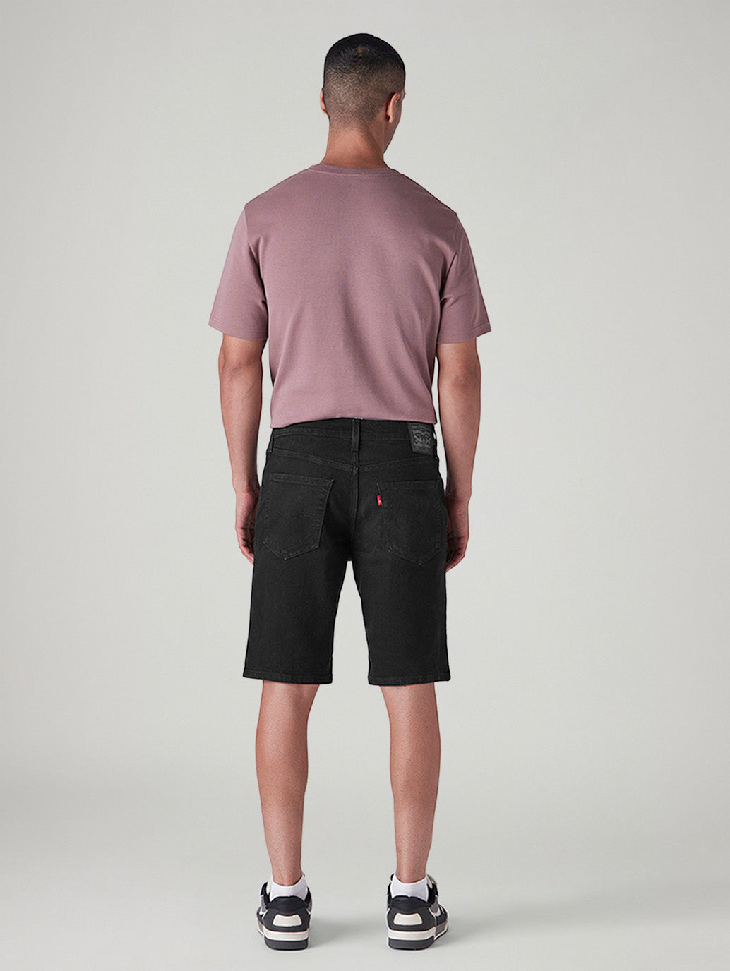 Men's 541 Black Tapered Fit Mid Rise Shorts - Back View
