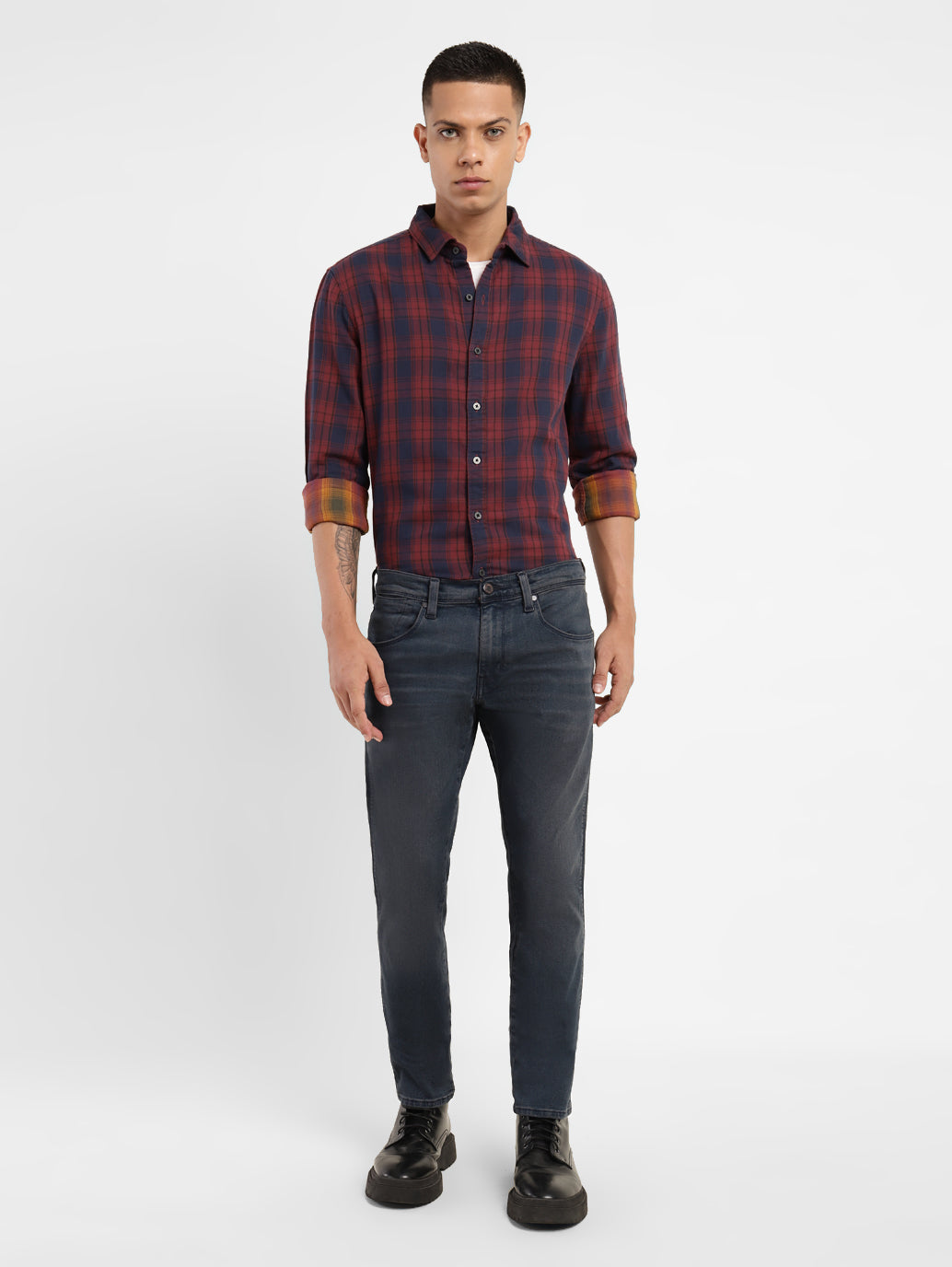 Men's 65504 Blue Skinny Fit Mid Rise Jeans