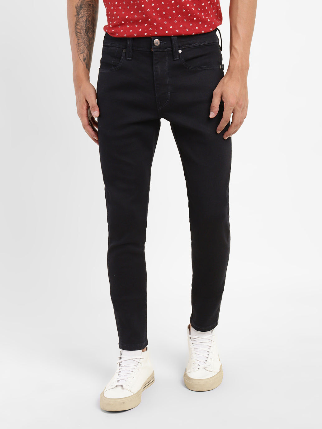Men's Blue Skinny Fit Mid Rise Jeans