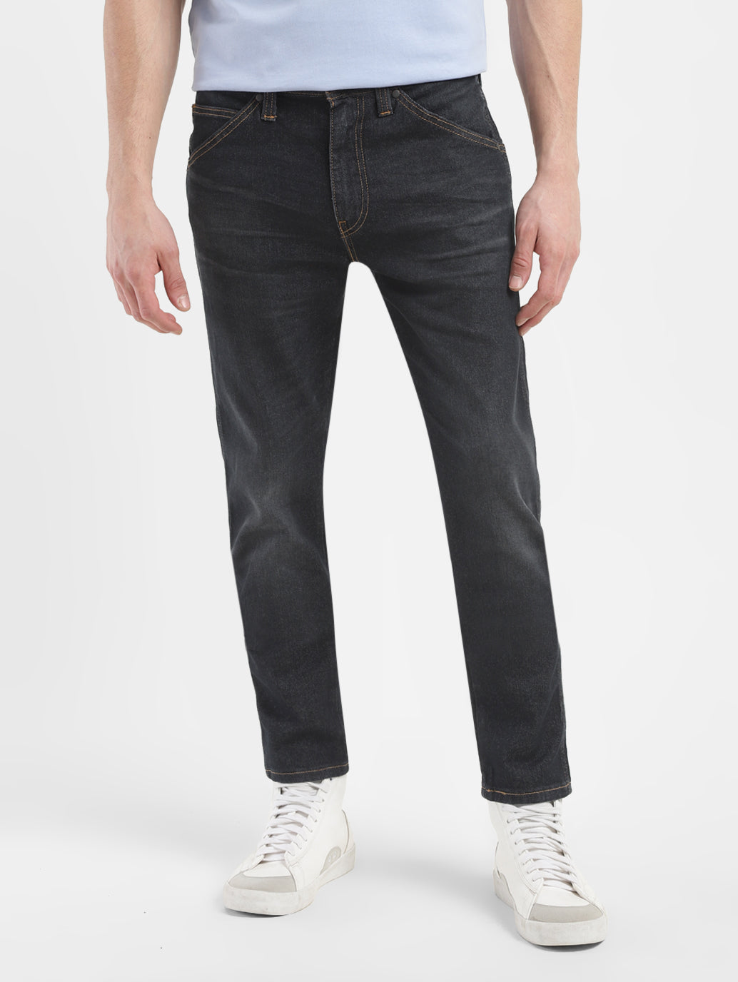 Black slim-fit jeans