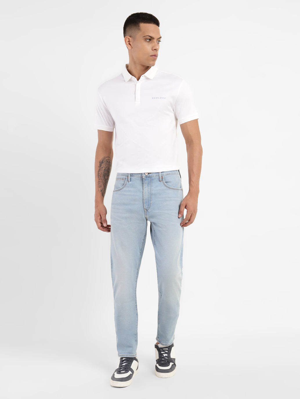 Men's Redloop 512 Blue Slim Tapered Fit Mid Rise Jeans