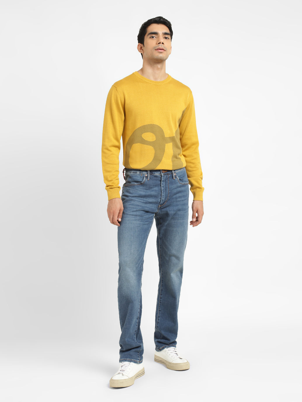 Men's Redloop 513 Blue Slim Straight Fit Mid Rise Jeans