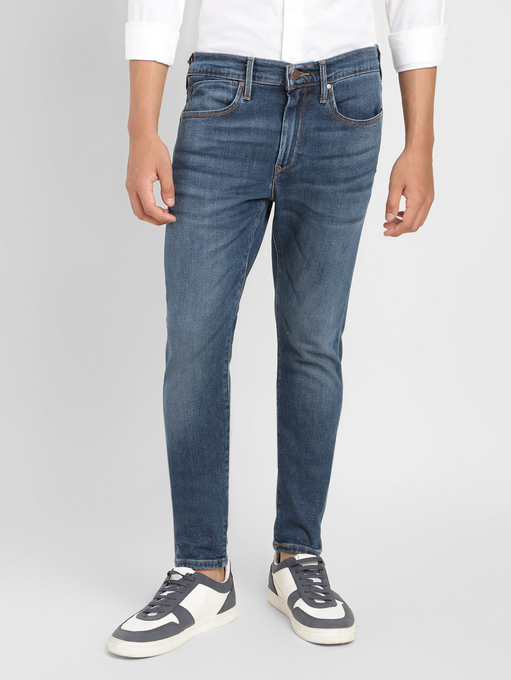 Men's Redloop Blue Skinny Fit Mid Rise Jeans