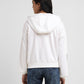 Women's Graphic Print White Hooded Sweatshirt