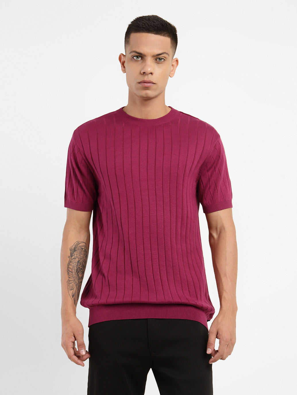 Men's Solid Crew Neck T-shirt