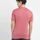 Men's Striped Pink Crew Neck Sweater