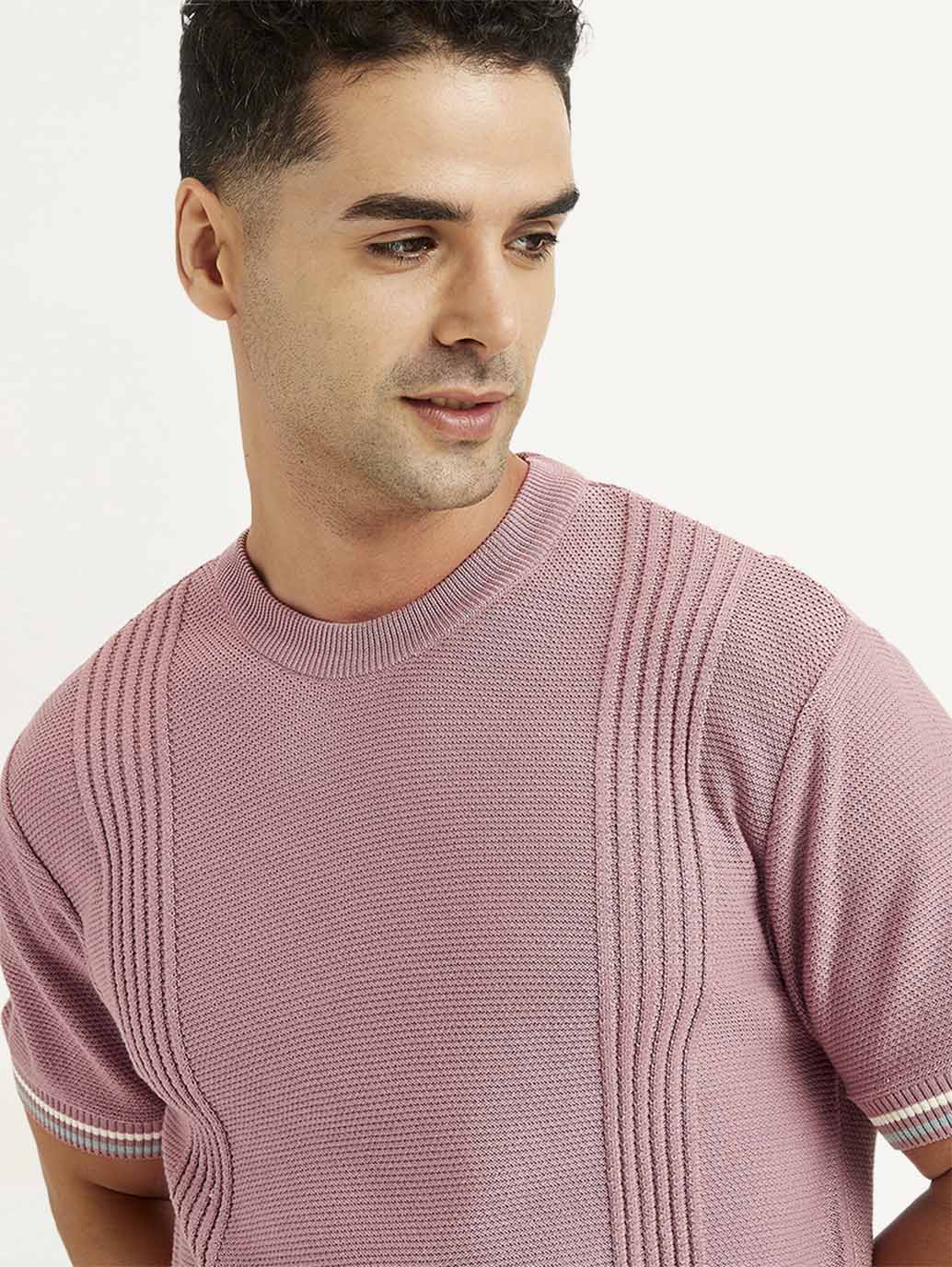 Men's Redloop Striped Slim Fit T-Shirt - Detail View