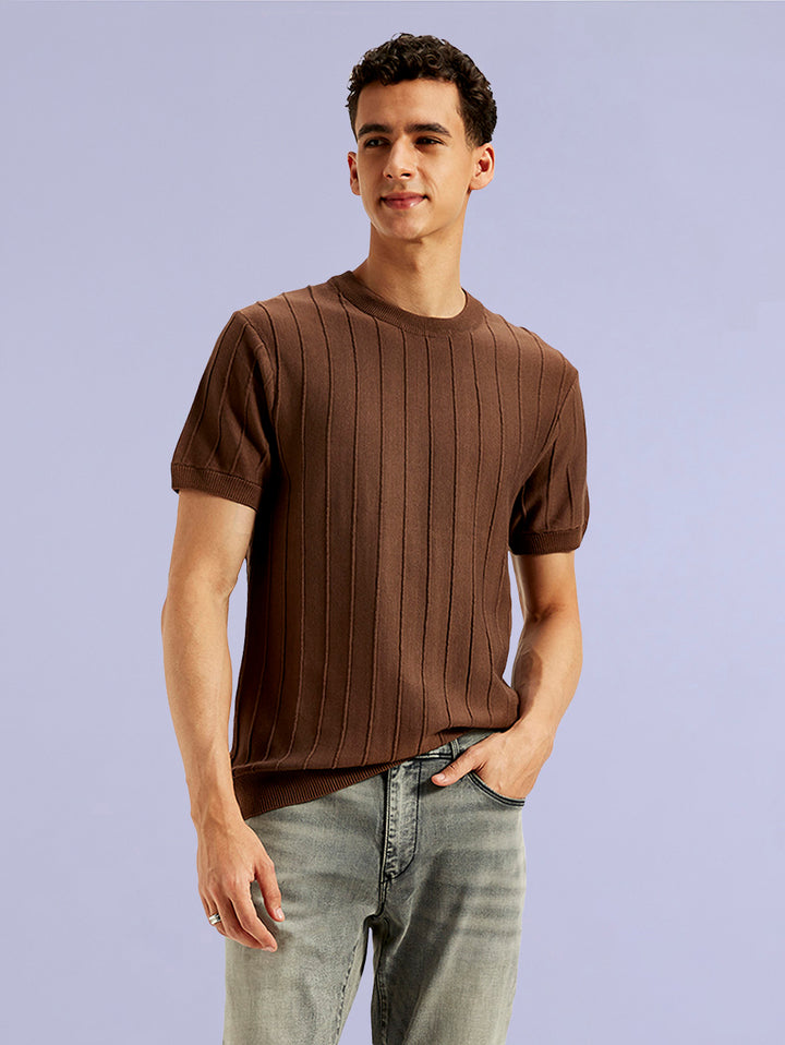 Men's Redloop Textured Slim Fit T-Shirt