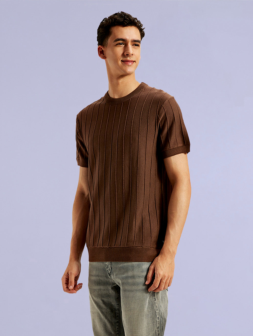 Men's Redloop Textured Slim Fit T-Shirt - 20 View