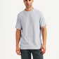 Men's Textured Lilac Slim Fit T-shirt - Front View