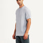 Men's Textured Lilac Slim Fit T-shirt - Side View