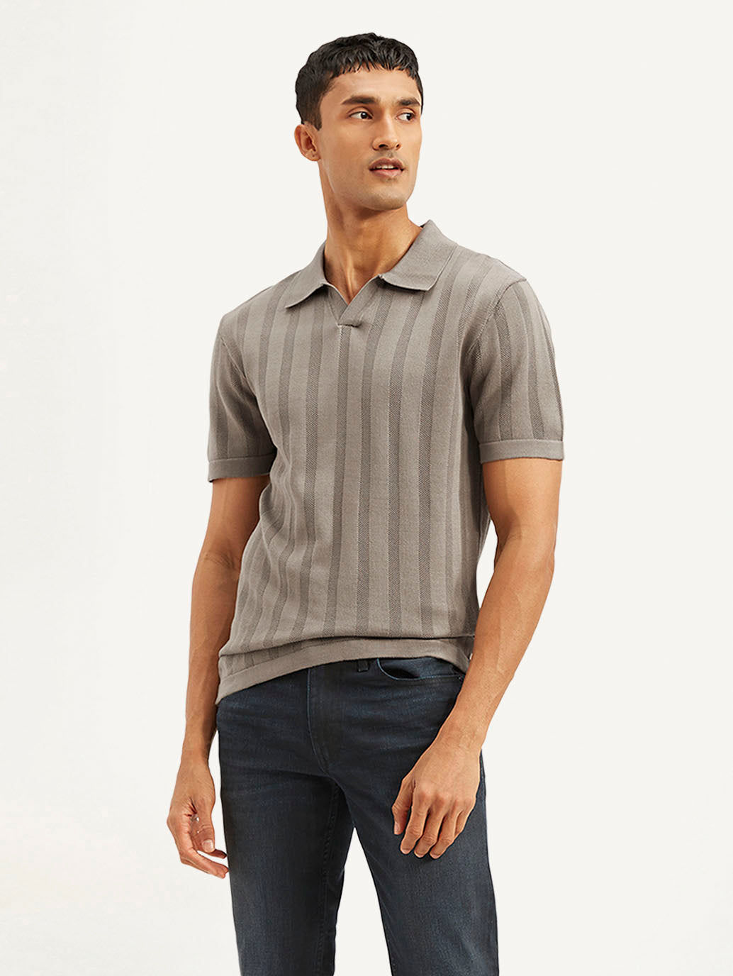 Men's Redloop Striped Slim Fit Polo T-shirt
