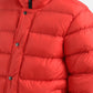 Men's Solid Red Hooded Quilted Jacket