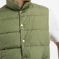 Men's Solid Green Band Neck Quilted Jacket