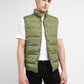 Men's Solid Green Band Neck Quilted Jacket