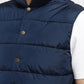 Men's Solid Navy Band Neck Quilted Jacket