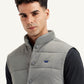 Men's Quilted Grey High Neck Puffer Jacket