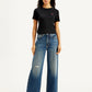 Women's High Rise Ribcage Indigo Wide Leg Jeans