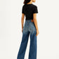 Women's High Rise Ribcage Indigo Wide Leg Jeans