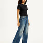 Women's High Rise Ribcage Indigo Wide Leg Jeans