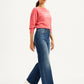 Women's Blue Ribcage Bell Bottom Wide Leg Fit High Rise Jeans - 67f90cd5-f196-499c-a915-7366efd9191d View
