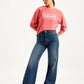 Women's Blue Ribcage Bell Bottom Wide Leg Fit High Rise Jeans - c968a03c-c77a-4637-8cd5-0d2c3269a9cc View