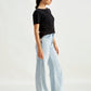 Women's High Rise Ribcage Light Blue Wide Leg Jeans