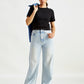 Women's High Rise Ribcage Light Blue Wide Leg Jeans