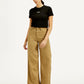 Women's Khaki Ribcage Bell Bottom Wide Leg Fit High Rise Jeans - 20 View
