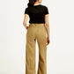 Women's Khaki Ribcage Bell Bottom Wide Leg Fit High Rise Jeans - 20 View