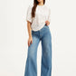 Women's High Rise Straight Fit Blue Jeans