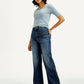 Women's Dark Indigo Ribcage Wide Leg Fit High Rise Jeans - Styleshot View