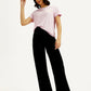 Women's Black Ribcage Wide Leg Fit High Rise Jeans - Elevated View