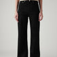 Women's Black Ribcage Wide Leg Fit High Rise Jeans - Front View