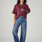 Women's Med Indigo Ribcage Wide Leg Fit High Rise Jeans - Styleshot View