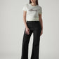 Women's Black Ribcage Wide Leg Fit High Rise Jeans - Front View