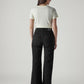 Women's Black Ribcage Wide Leg Fit High Rise Jeans - Back View
